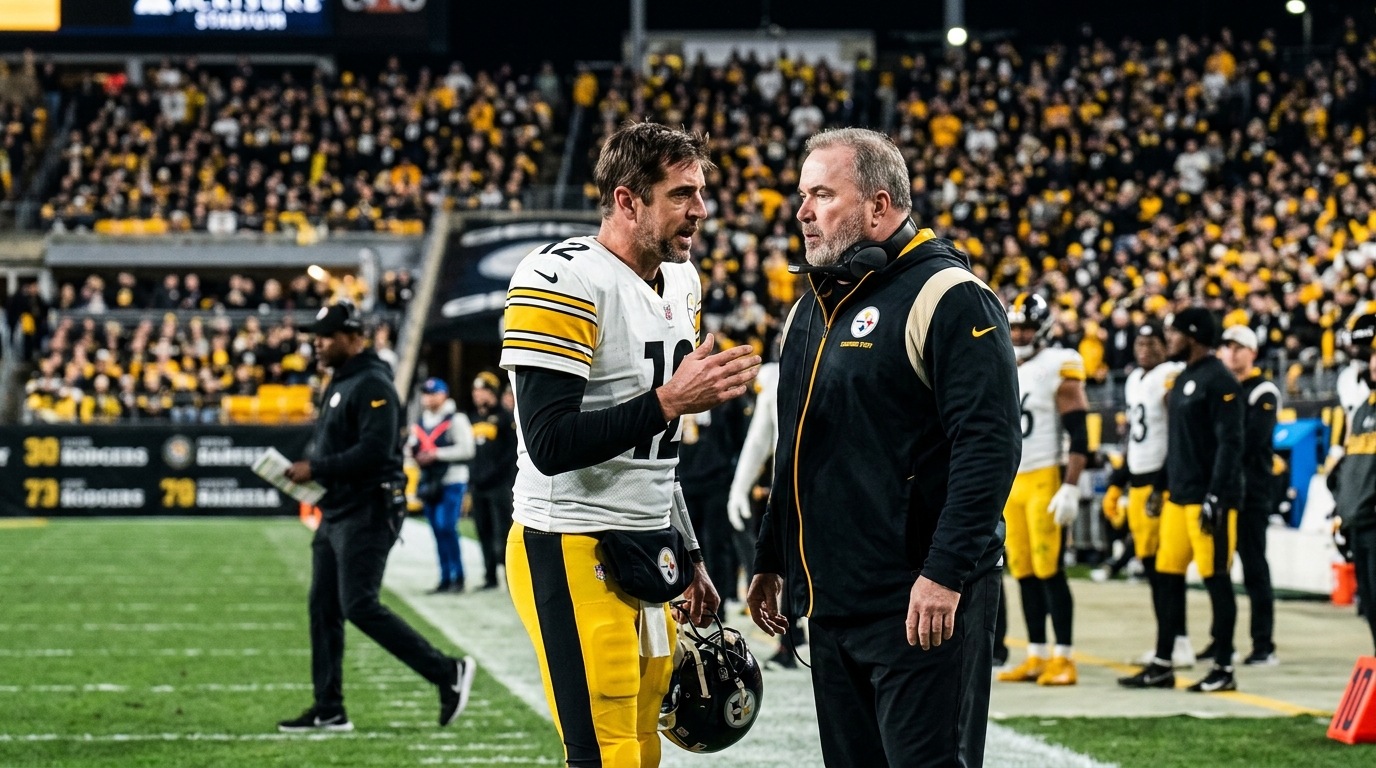 أرون رودجرز ينفعل على مدرب Steelers بعد الخسارة أمام Browns.. فيديو يشعل الترند الأمريكي
